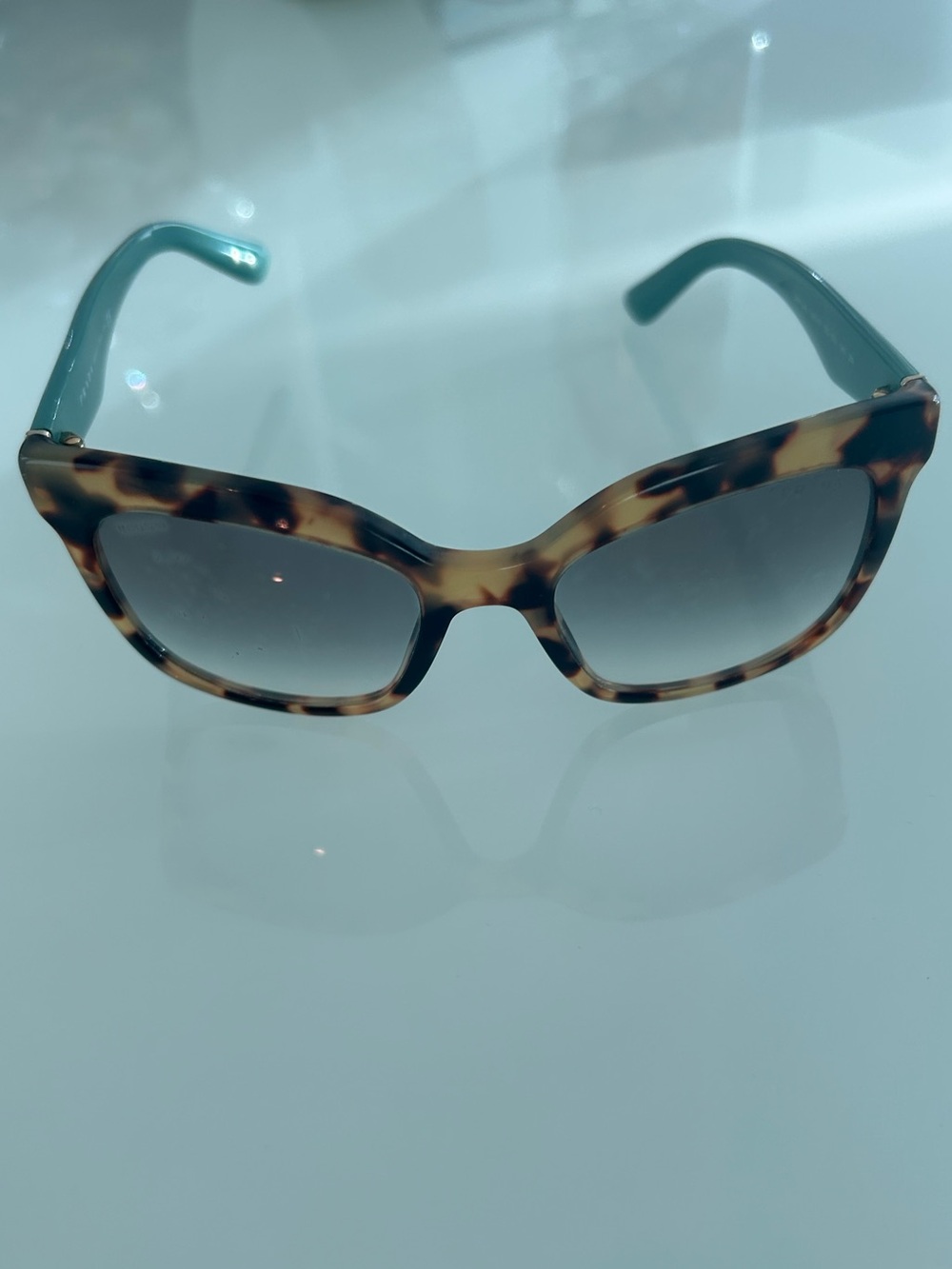 Prada Tortoiseshell Square Sunglasses with Gradient Blue Lenses PR 24QS - Picture 6 of 10